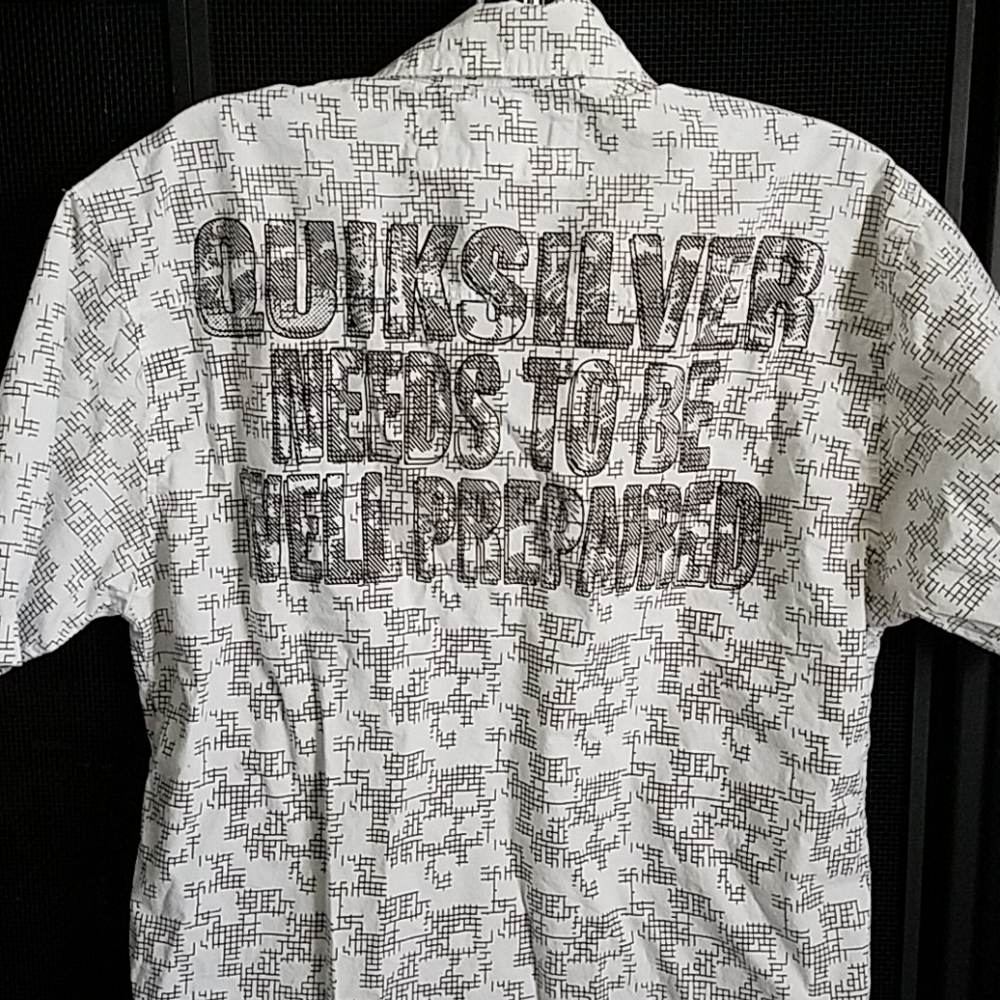 Mens L Quicksilver Shirt Short Sleeve